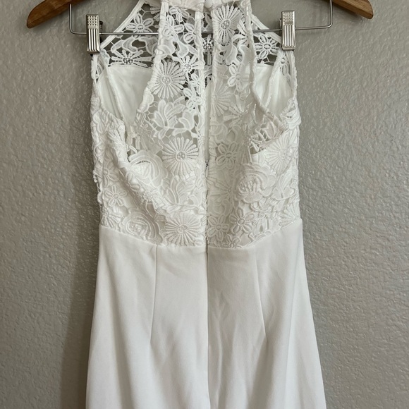 Loving Destiny White Lace Halter Mermaid Maxi Dress - Picture 4 of 8
